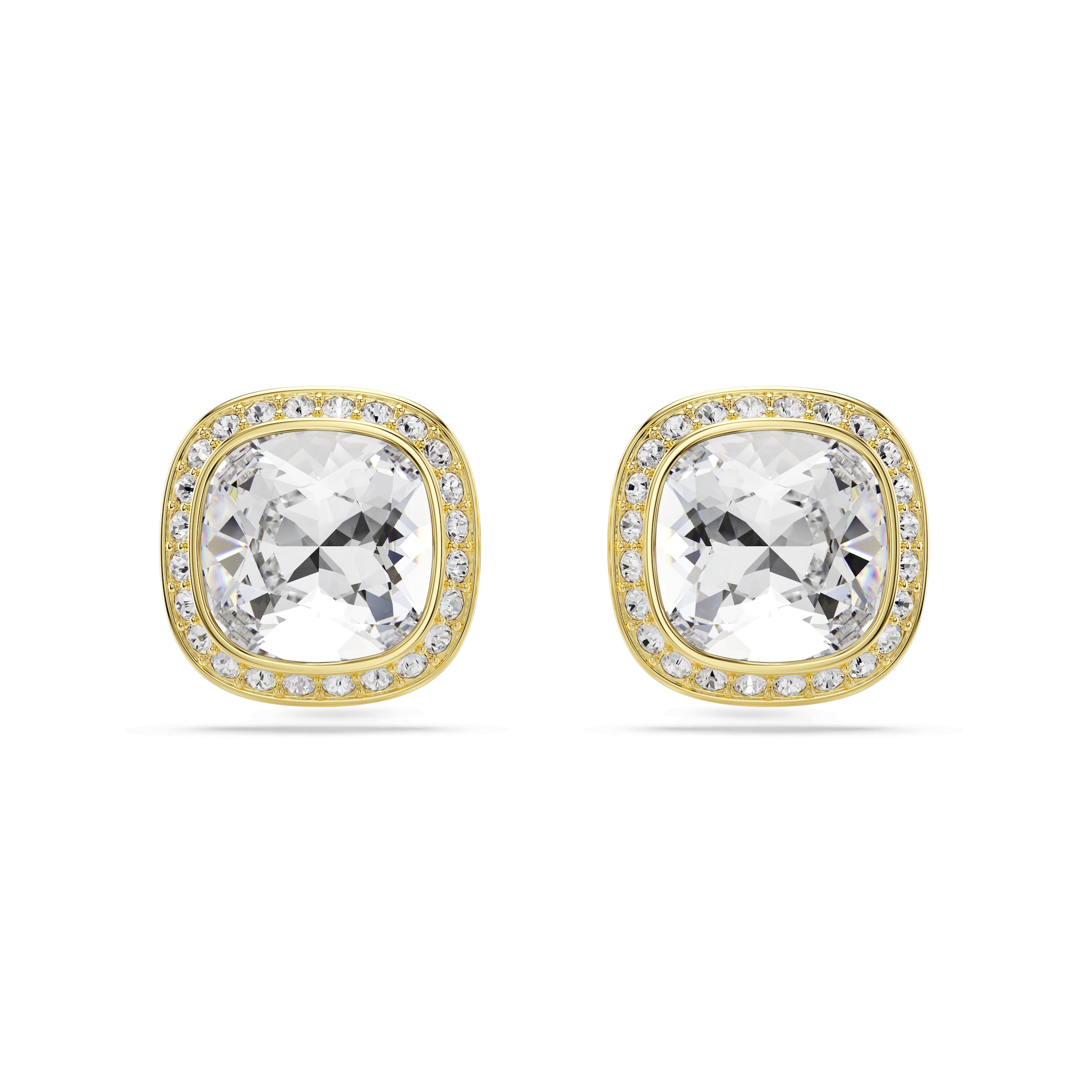 Boucles d'oreilles 'UNA' Swarovski en or : devant