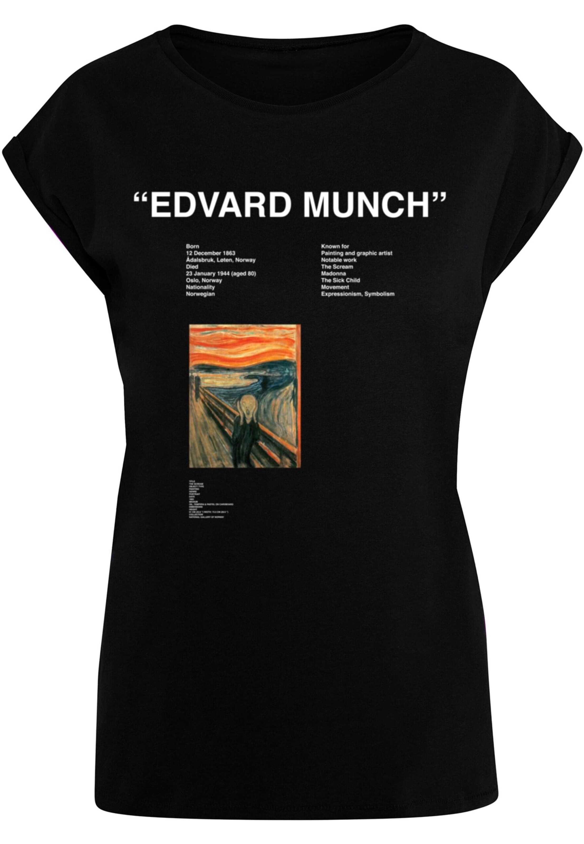 Merchcode Shirt 'APOH - Munch Edvard' in Zwart: voorkant
