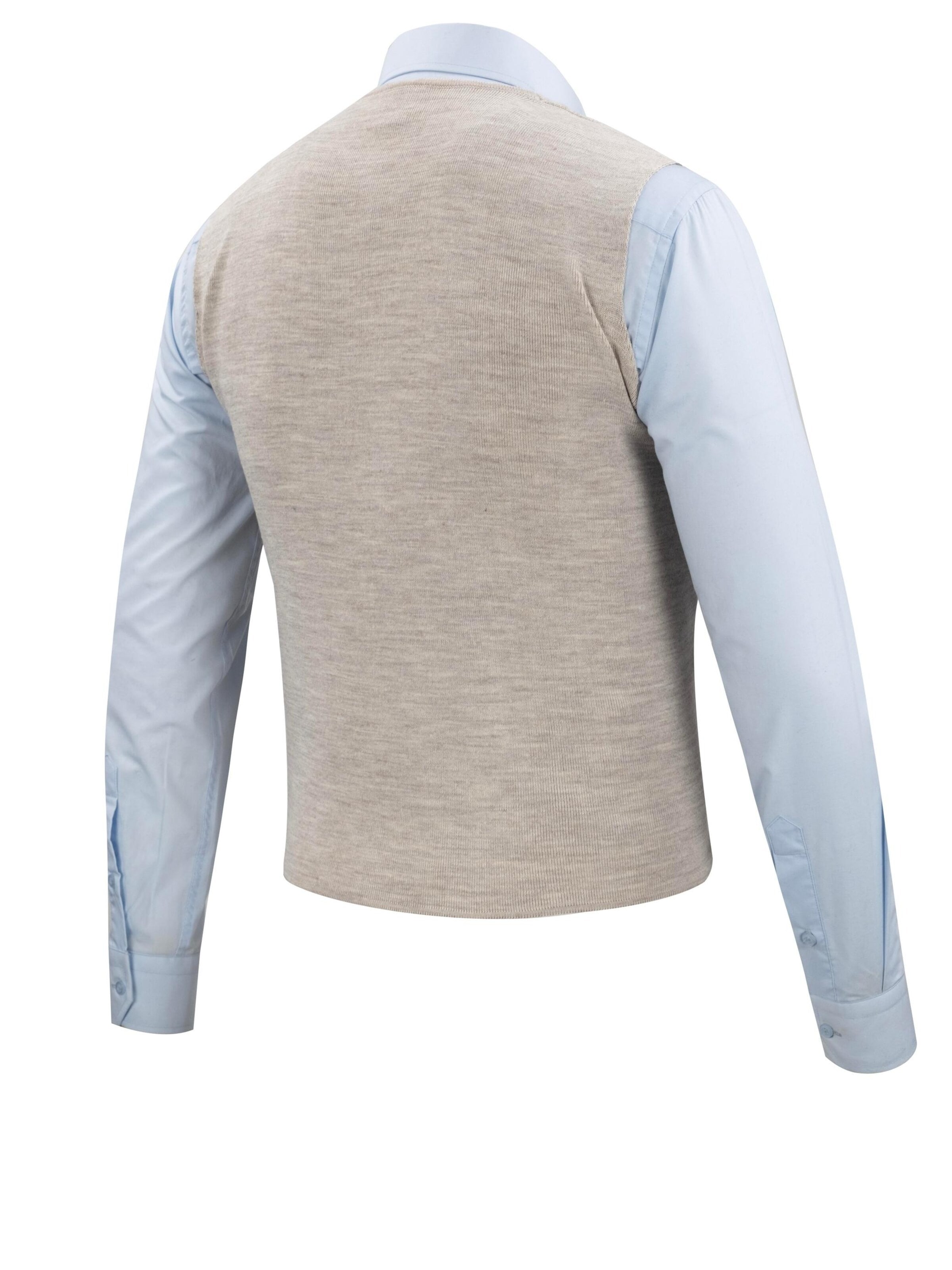 Cizgi Triko Vest in Beige
