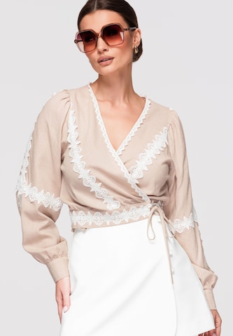 Ombre Blouse in Beige: voorkant
