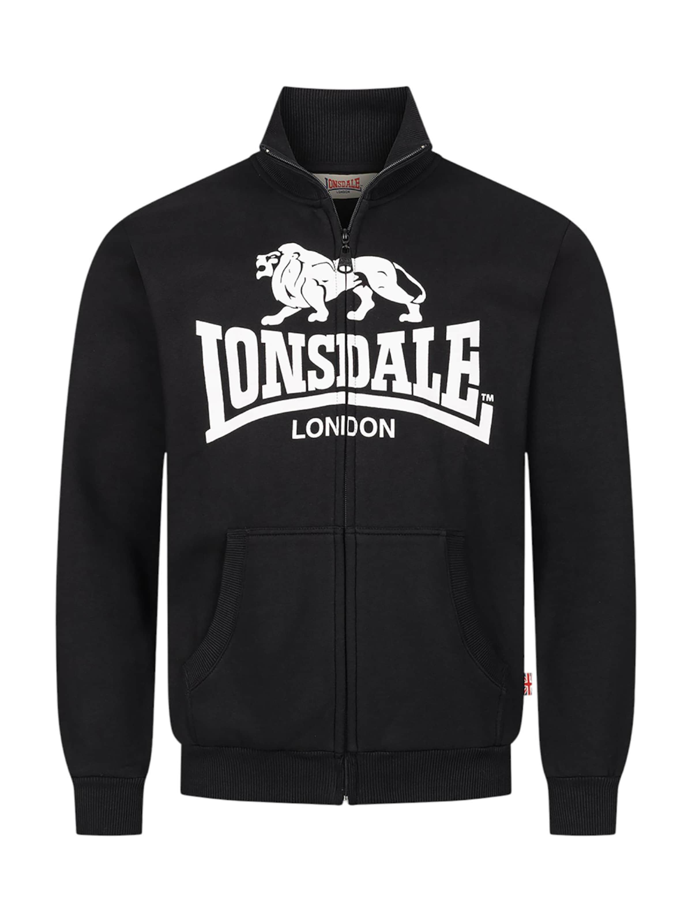 LONSDALE Tepláková bunda 'Blencarn' - Čierna: predná strana