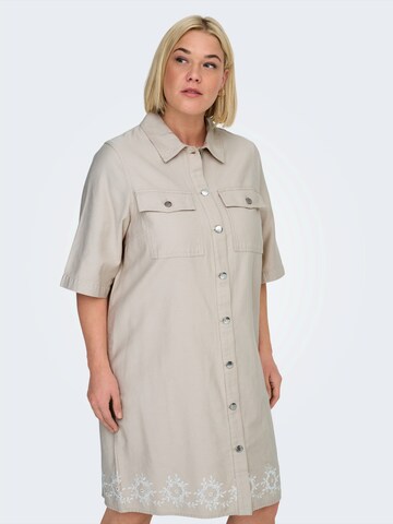 ONLY Carmakoma - Vestido camisero 'CARBELLE-KASSIA' en gris: frente