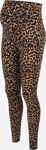 Vero Moda Maternity Skinny Leggings 'MINA' in Bruin: voorkant