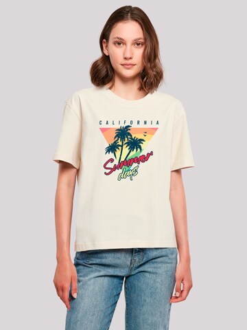F4NT4STIC Shirt 'California Palmen Retro' in Beige: front
