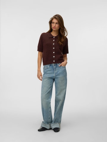 VERO MODA Gebreid vest 'VMElly' in Bruin