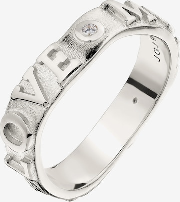 ELLI Ring 'LOVE' in Silver: front