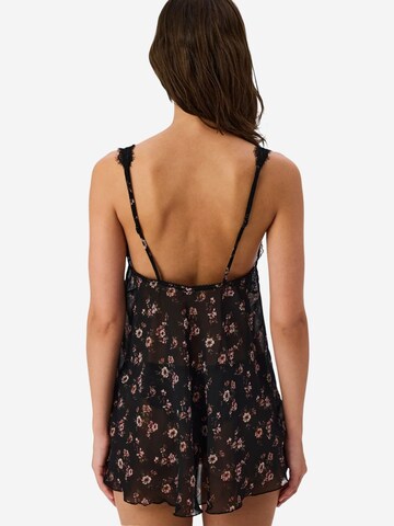 Negligé 'PENTI Chiffon-Babydoll mit Blumenmuster und Spitze' di Penti in nero