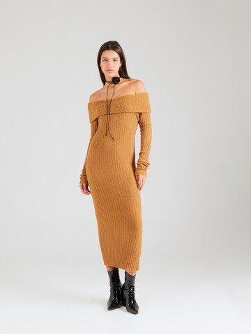 Monki Knit dress in Beige