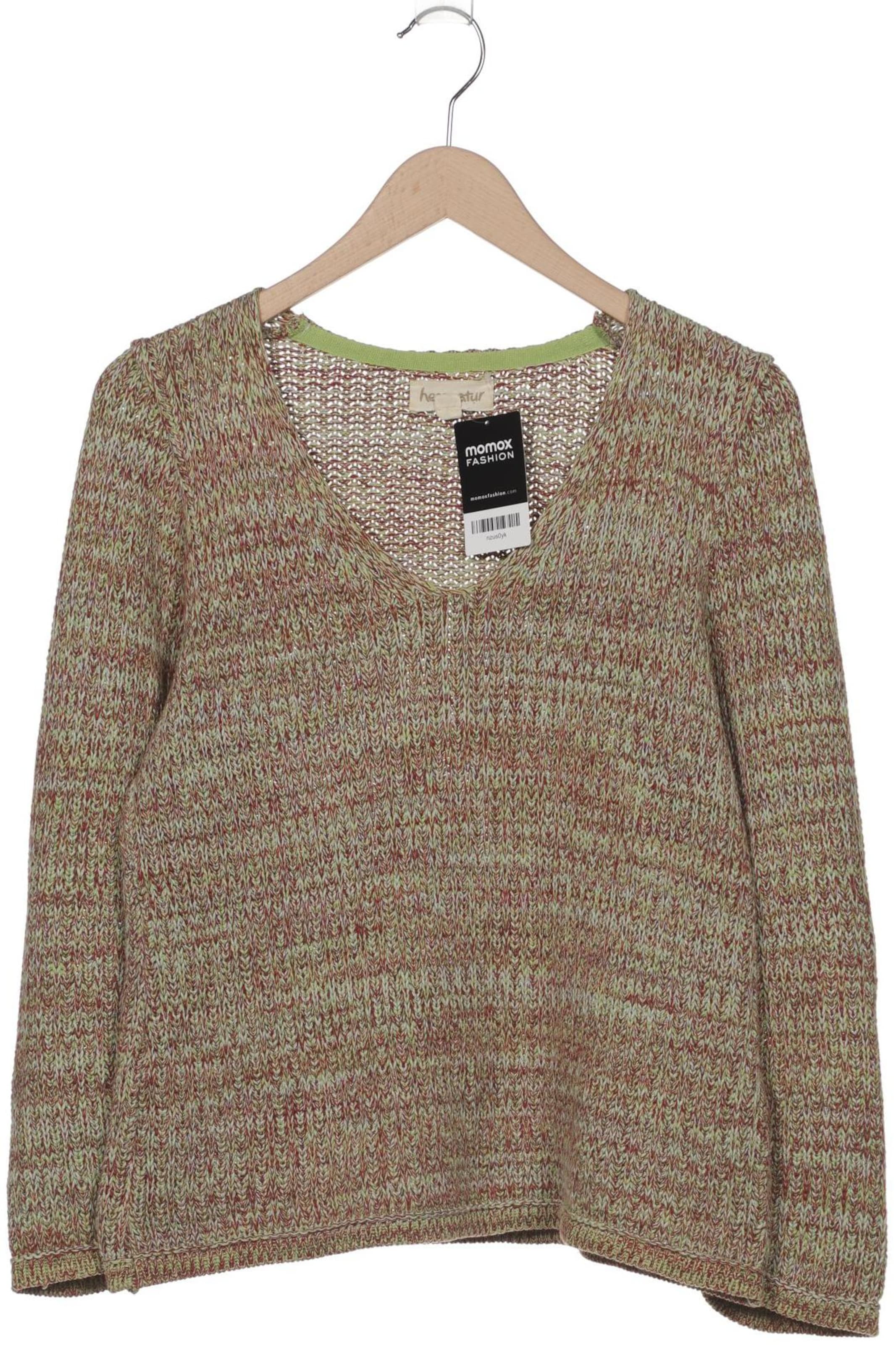hessnatur Sweater & Cardigan in XS in Green: front