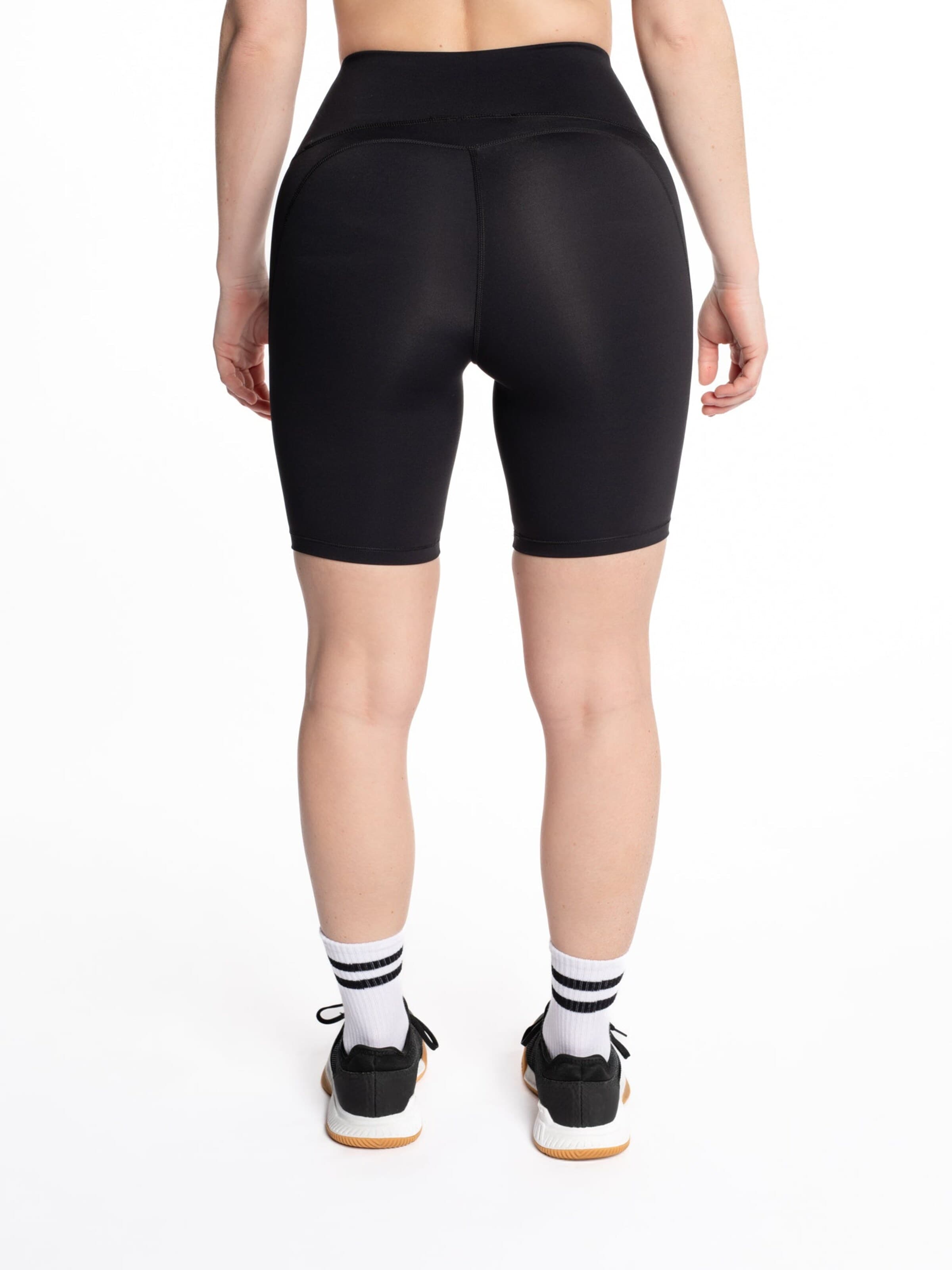 mymotus Skinny Sportovní kalhoty 'mymotus®, ladies fitness short, jet black, YW71' – černá