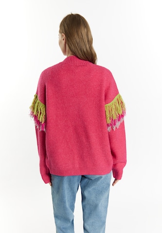 Geacă tricotată 'Hoona' de la IZIA pe roz