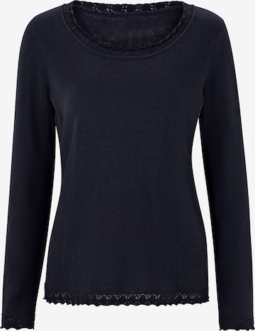 Pulover de la heine pe albastru: față