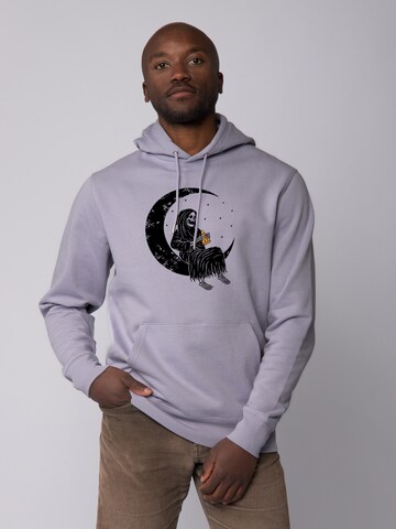 Sweat-shirt 'Pizza for life' Watapparel en violet : devant