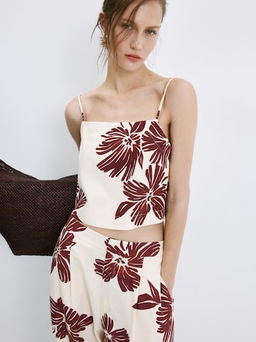 MANGO Top 'LOLA' – béžová: přední strana
