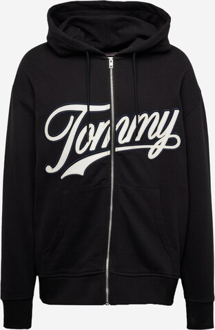 Tommy Jeans Sweatjacke in Schwarz: predná strana