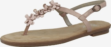 Rieker T-bar sandals in Pink: front
