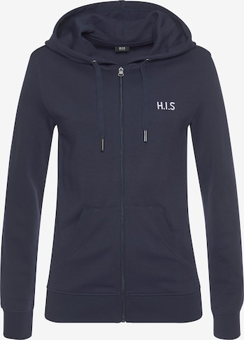 H.I.S Zip-Up Hoodie in Blue: front