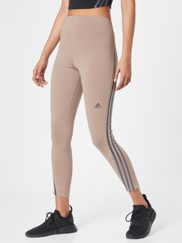 ADIDAS SPORTSWEAR - Skinny Calças de desporto em castanho: frente