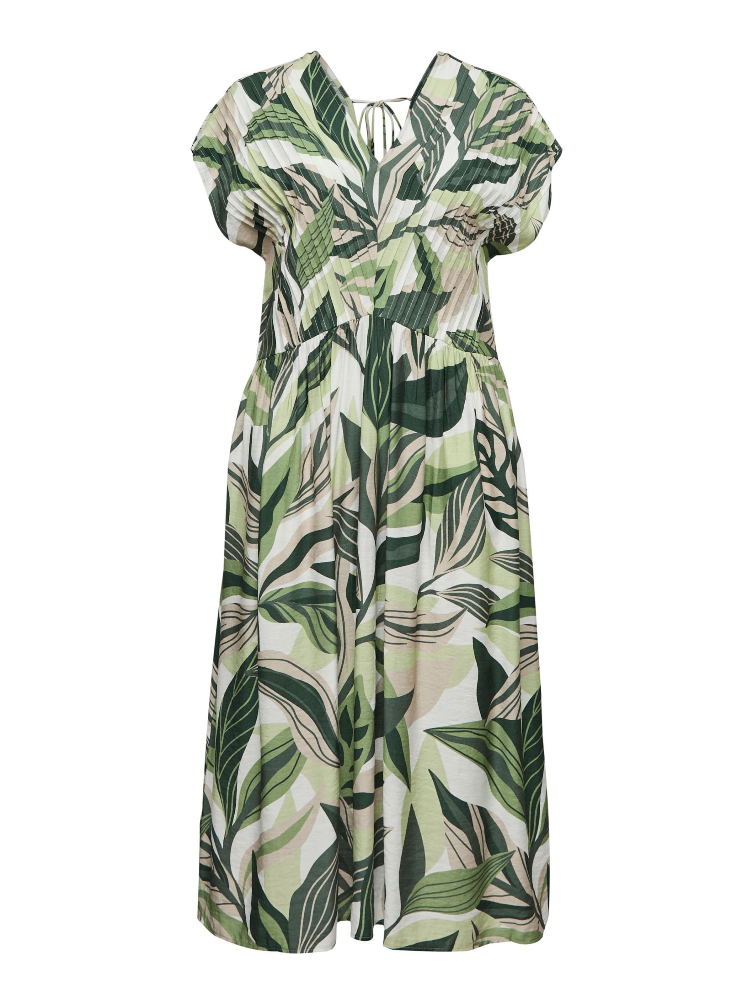 Vero Moda Curve Summer Dress 'VMCZoey' in 46 in Beige / Green / Light green / White, Item view