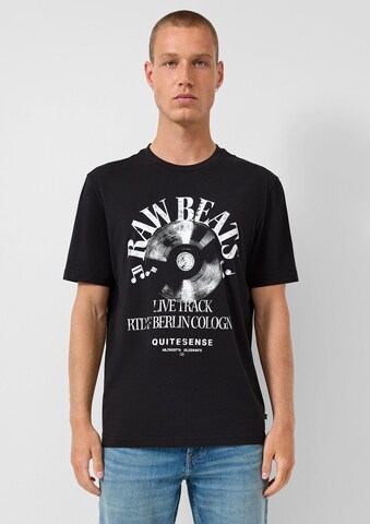 T-Shirt QS en noir : devant