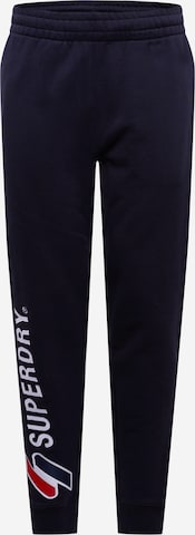 Superdry Sportovní kalhoty – modrá: přední strana