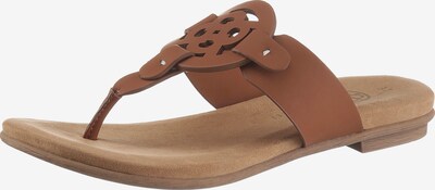 Flip-flops 'Jasmin' bugatti pe maro coniac, Vizualizare produs