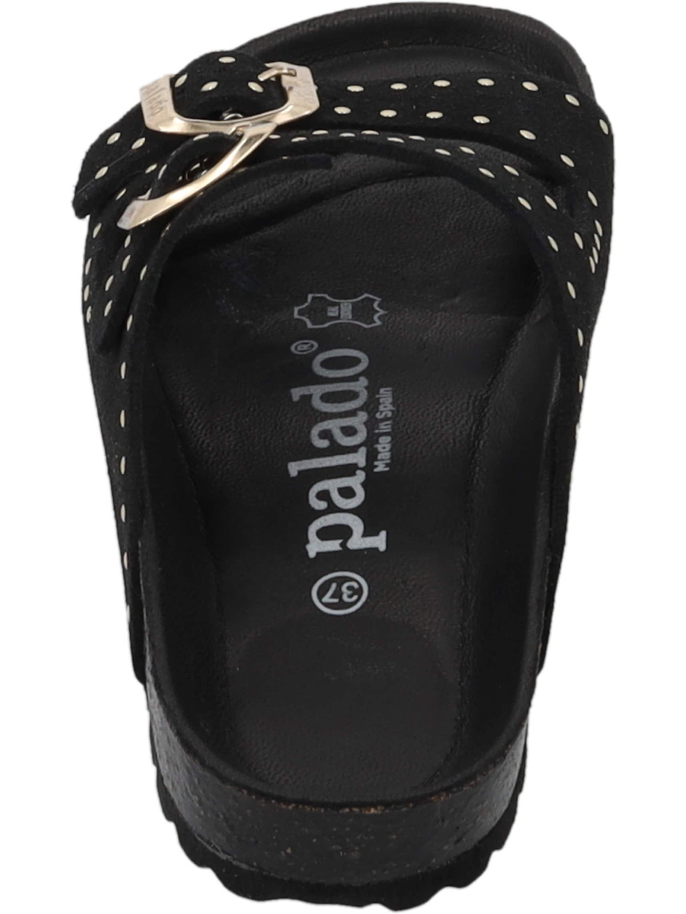 Palado Pantolette 'Palado Elaha Rivet Velours Premium Leather'‌‌‌‌‌‌ in Schwarz