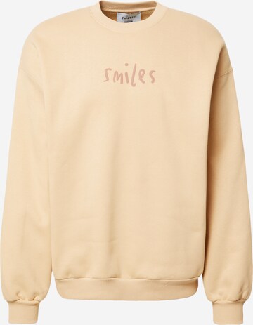 Sweat-shirt 'Rayan' Smiles en beige : devant