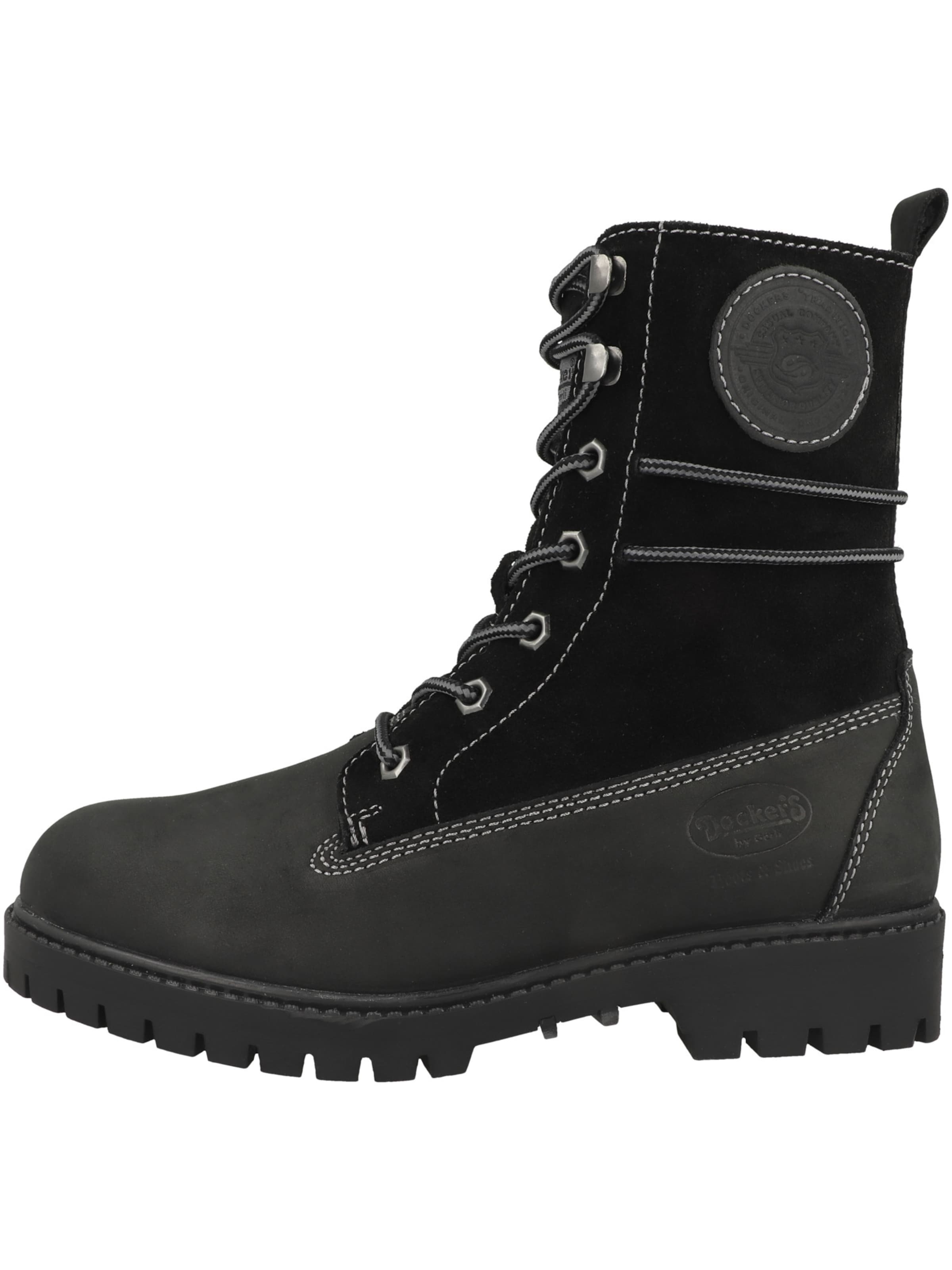 Bottines à lacets Dockers by Gerli en noir : devant