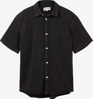 TOM TAILOR DENIM Regular fit Button Up Shirt in Black: front
