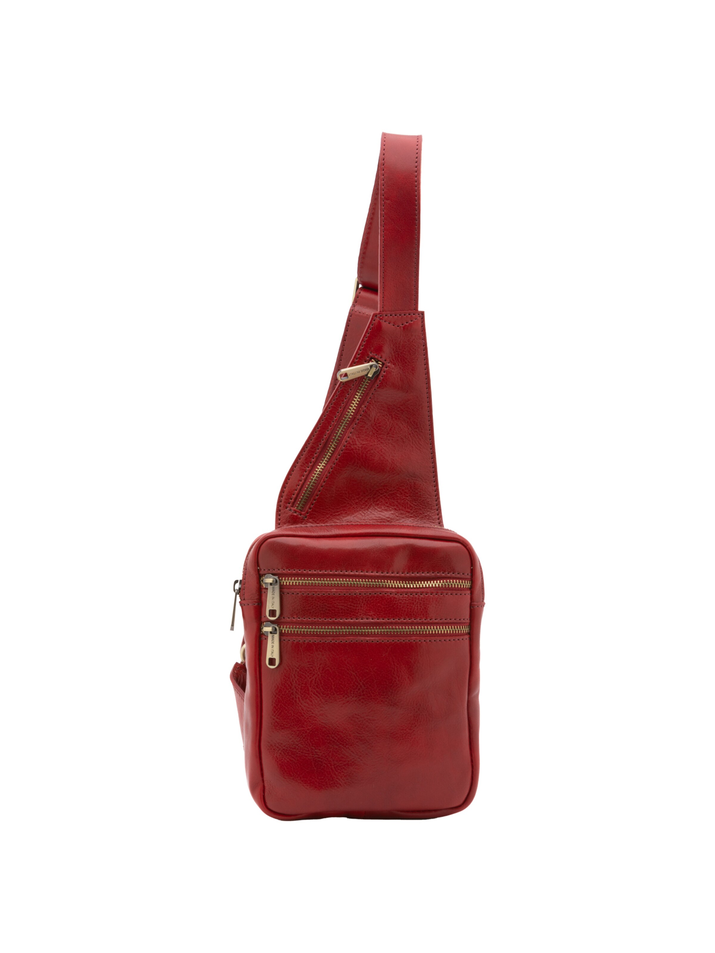 Borsa a tracolla 'Borsa a tracolla uomo in vera pelle - Made in Italy' di I Fratelli in rosso: frontale