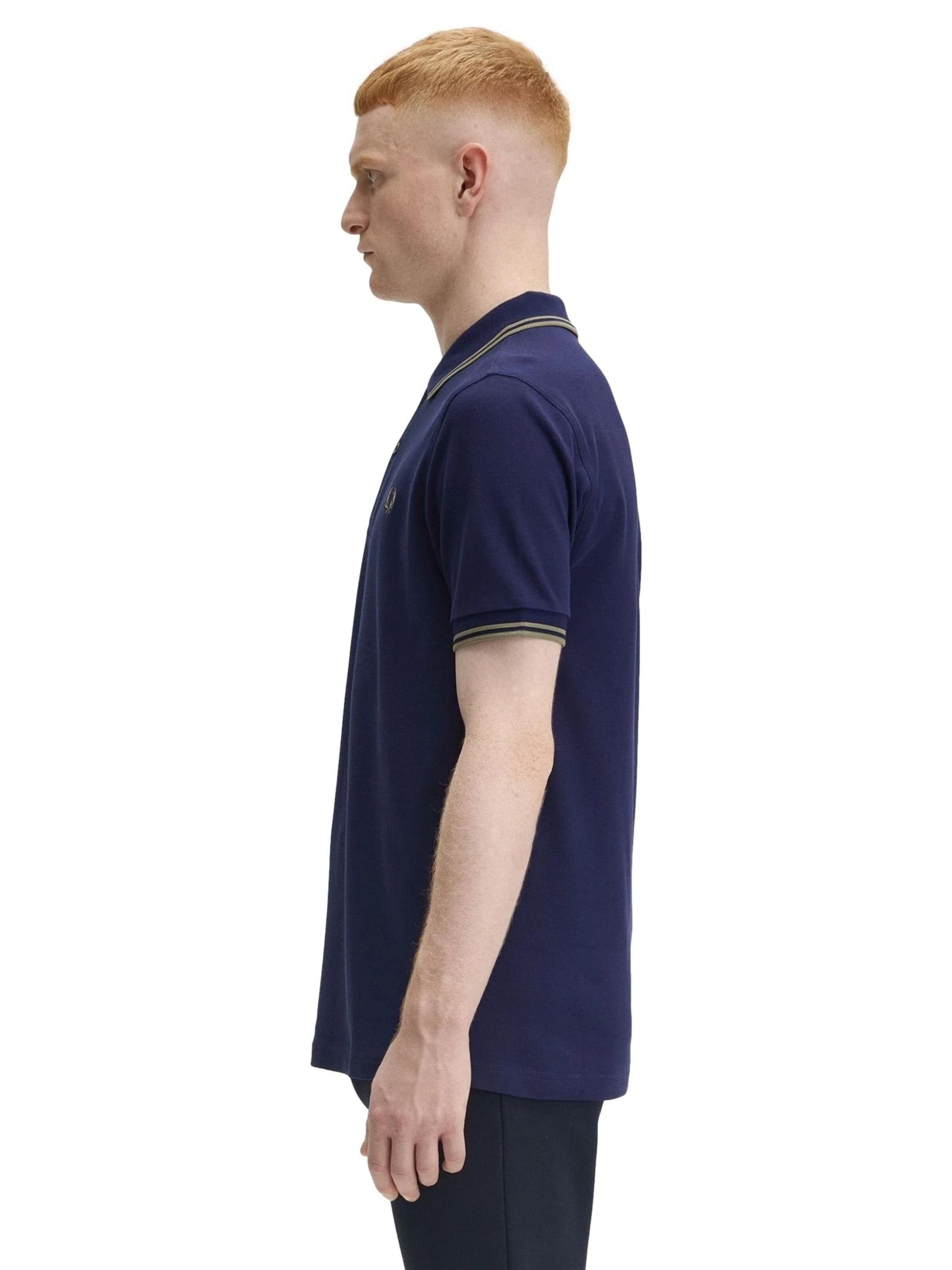 T-Shirt 'Polo fred perry marino/verde twin tipped shirt' Fred Perry en bleu
