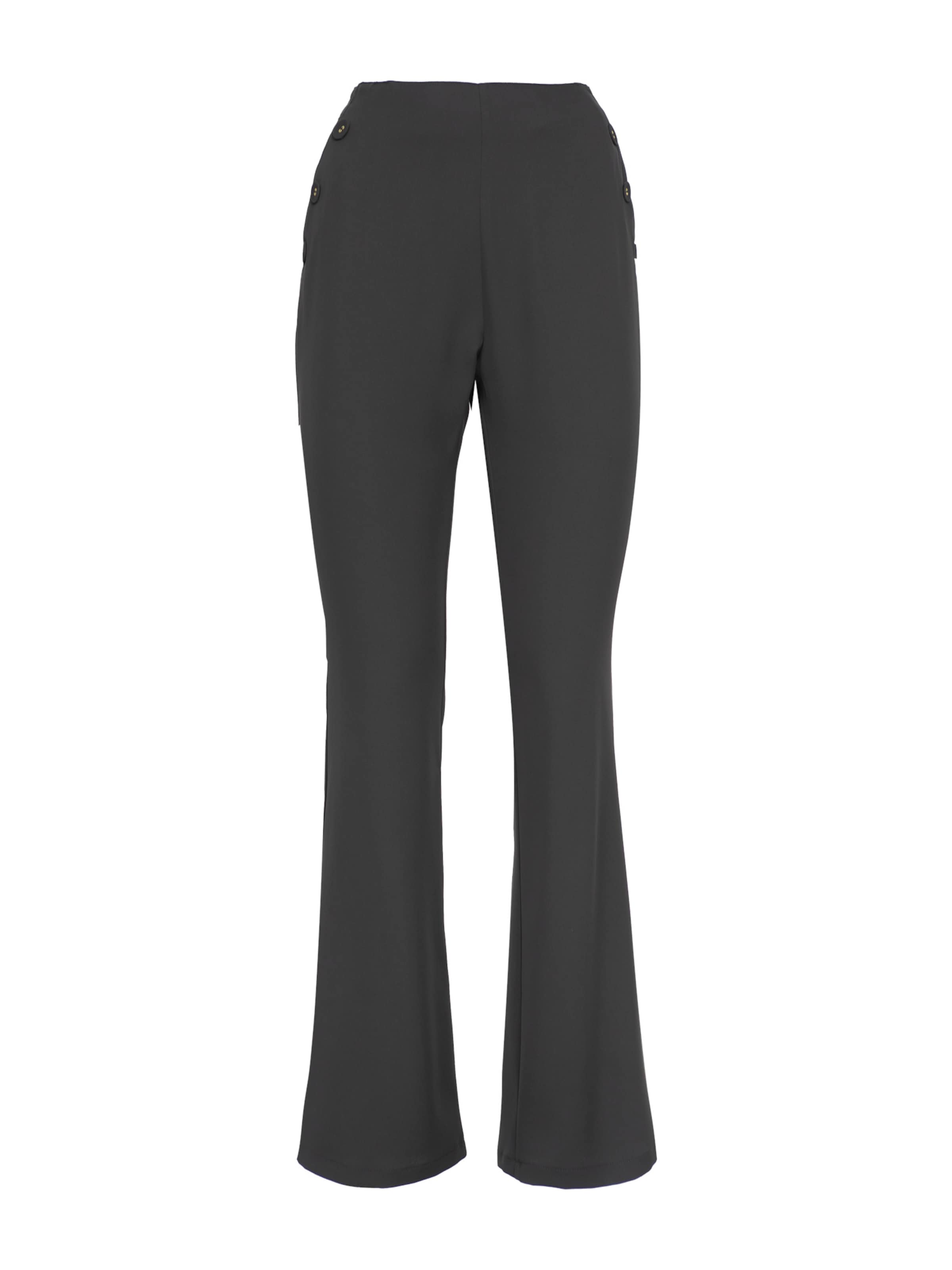 Influencer Flared Trousers in Black: front