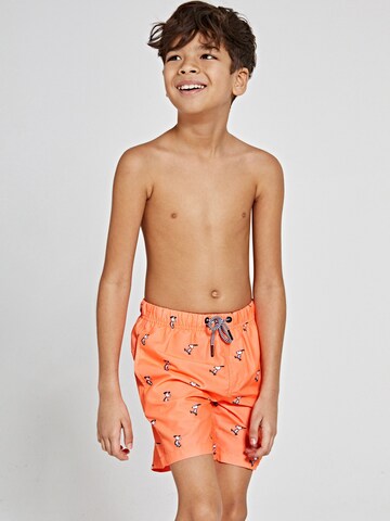 Shiwi Badeshorts 'Snoopy Happy Skater' in Orange