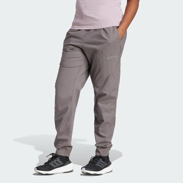 ADIDAS TERREX Широка кройка Outdoor панталон в сиво: отпред