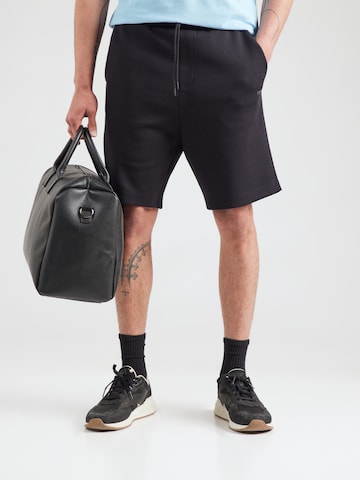 BOSS Regular Trousers 'Headlo' in Black: front