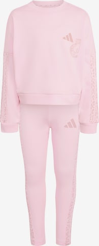 Costum de trening de la ADIDAS SPORTSWEAR pe roz: față