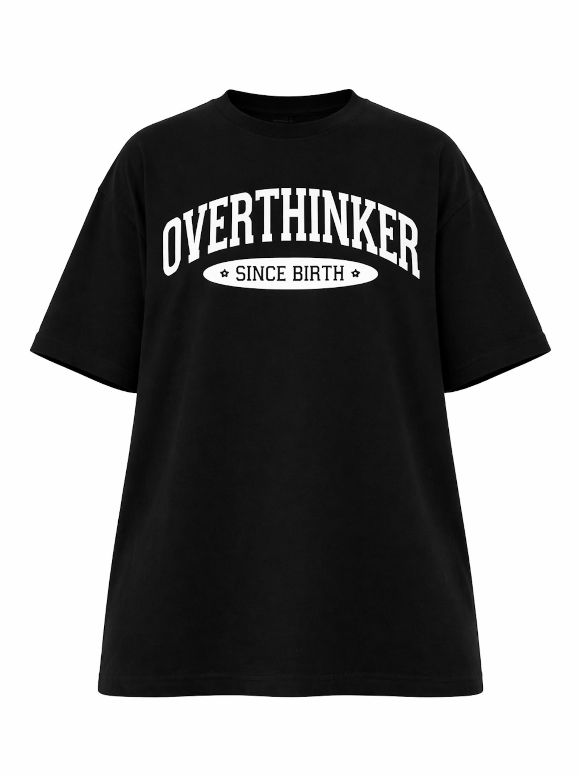 Worldclassca Oversized Shirt 'Overthinker' in Black: front