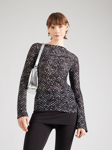 melns WEEKDAY T-Krekls 'Olivia': no priekšpuses