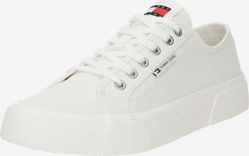 Baskets basses Tommy Jeans en beige : devant