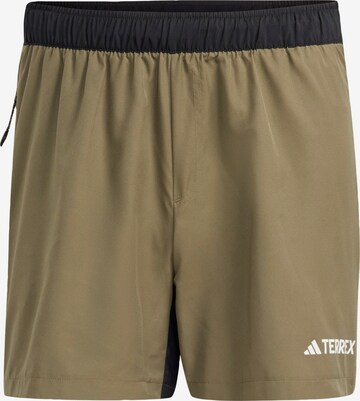 ADIDAS TERREX Slimfit Sportshorts 'Multi' in Grün: predná strana