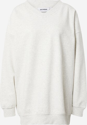 WEEKDAY Sweatshirt 'Super' i grå: framsida