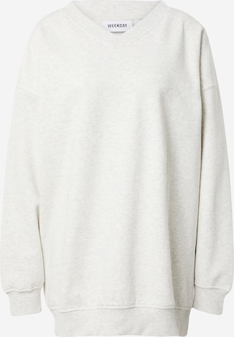 Sweat-shirt 'Super' WEEKDAY en gris : devant