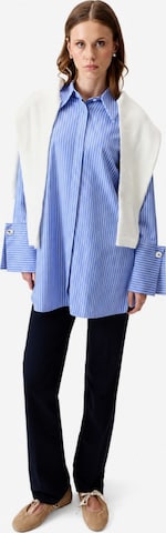 T-shirt 'Striped Shirt With Wide Cuffs' Touché Privé en bleu : devant
