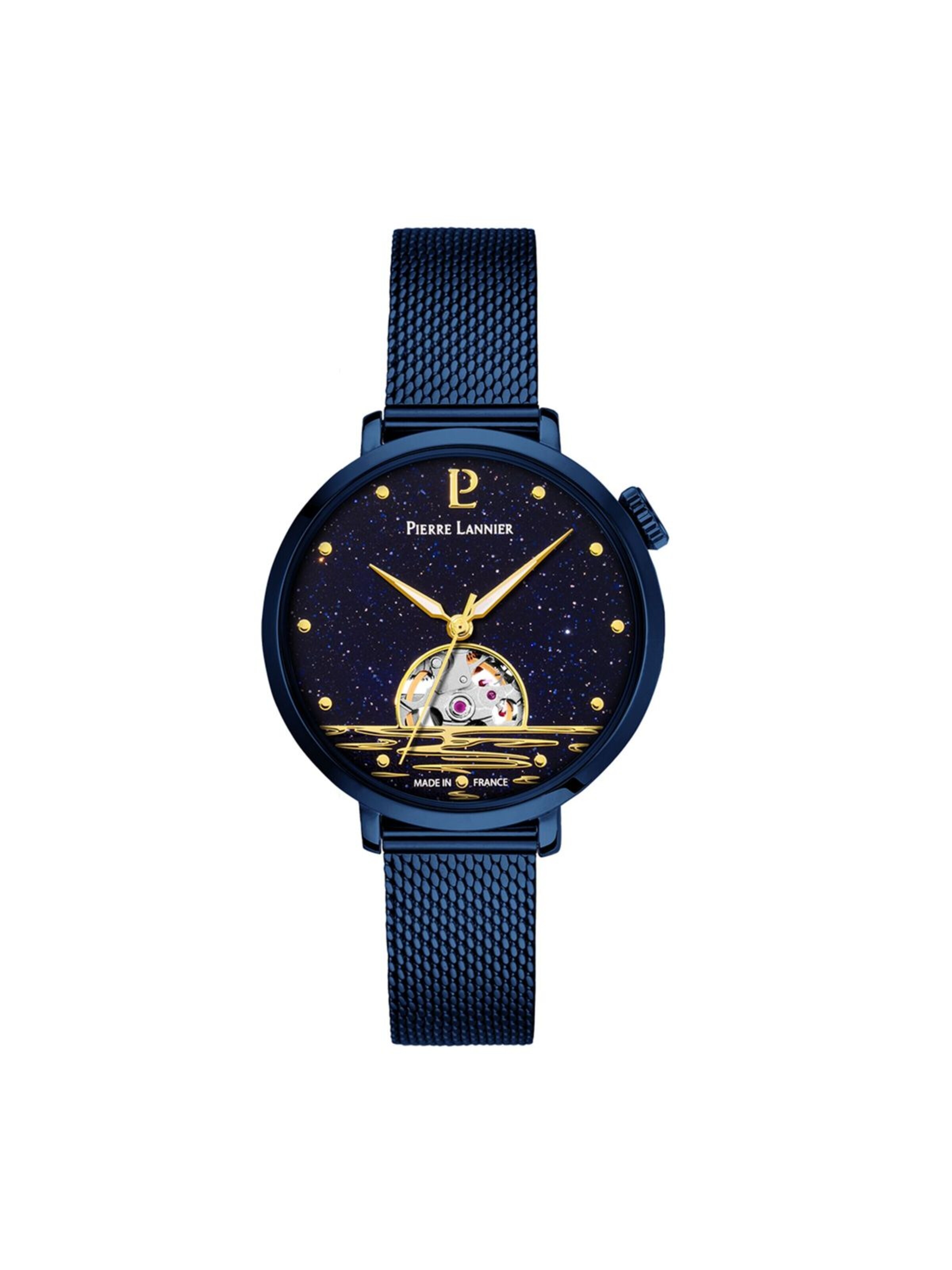 Montre à affichage analogique 'Pierre Lannier - Automatic watch Australe - Automatic watch movement - Watch case width: 35 mm' Pierre Lannier en bleu : devant