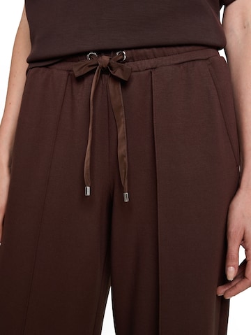 TOM TAILOR Wide leg Broek in Bruin