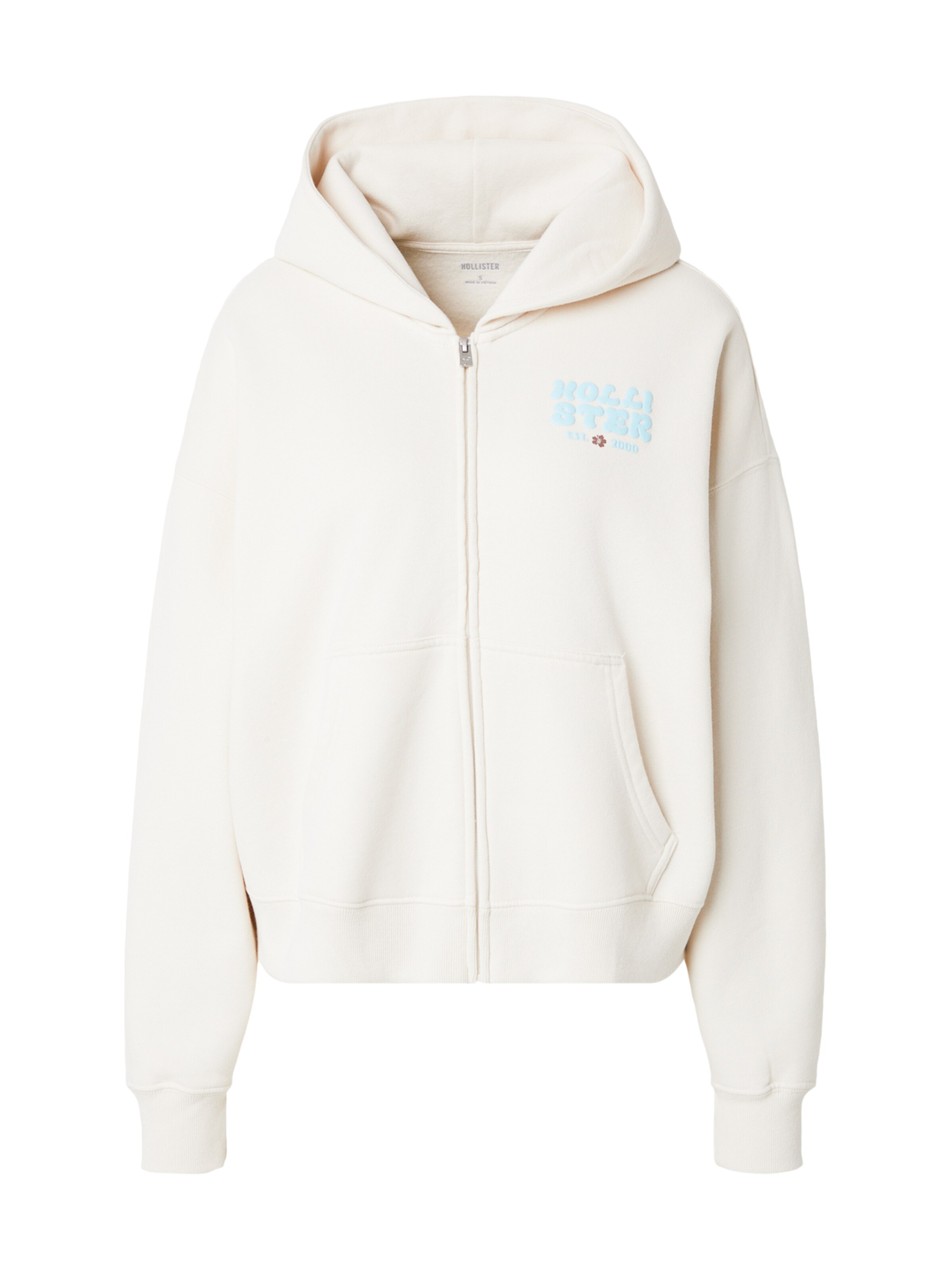 HOLLISTER Sweatjacke in XS in creme / türkis / braun, Produktansicht