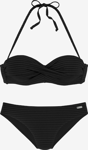 juoda VENICE BEACH Bandeau Bikinis: priekis