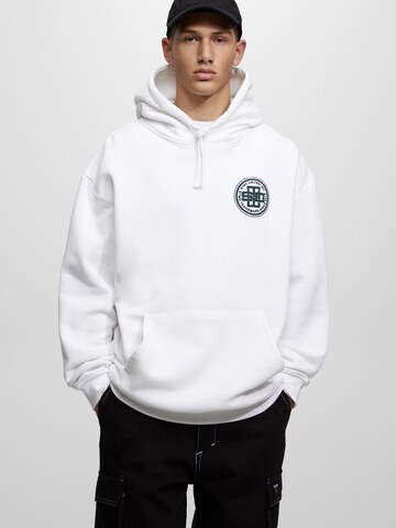 Pull&Bear Sweatshirt i hvit: forside