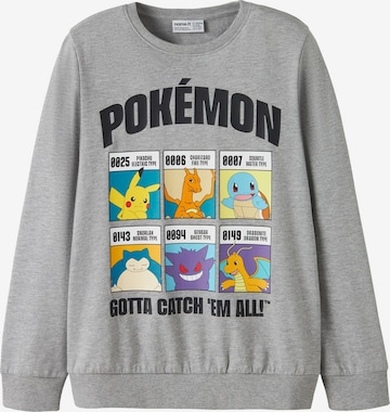 NAME IT Sweatshirt 'NKMStus Pokemon' in Grey: front